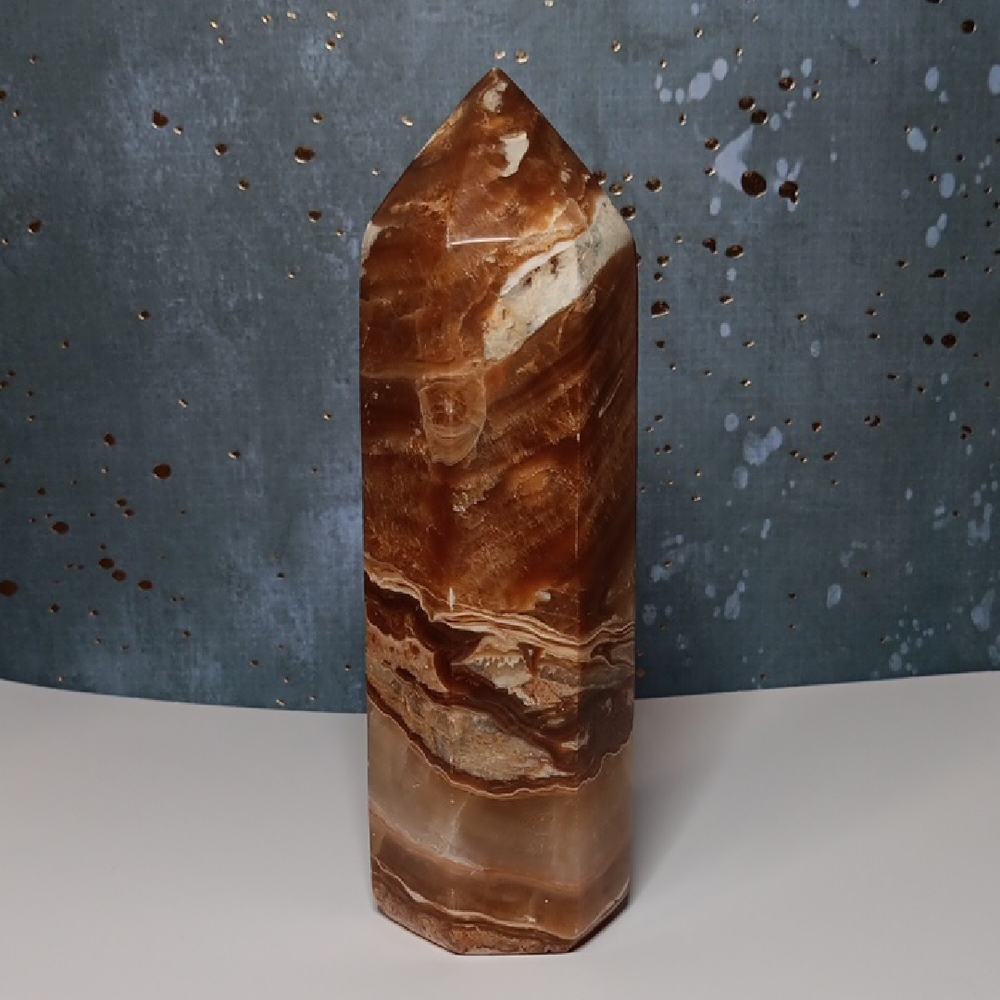 Large Chocolate Brown Calcite Tower/Point